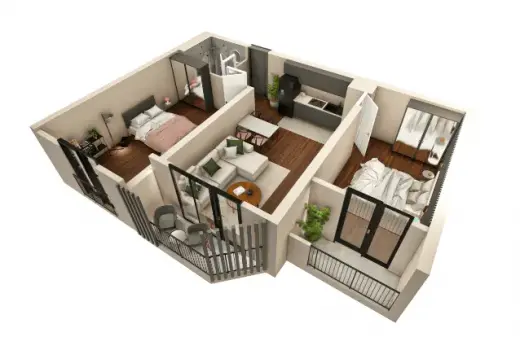 Apartment N 2 block A / floor 1-16